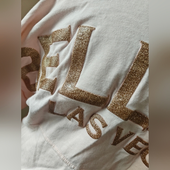 Spirit Jersey MGM Resorts Bellagio Las Vegas Gold Sparkle Long Sleeve Top Size S - Picture 2 of 5